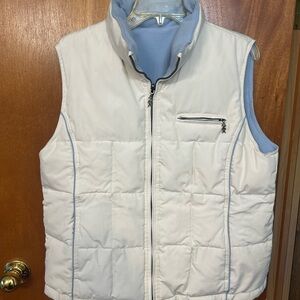 VTG  Zero Xposur Reversible Down Filled  White & Blue Puffer Vest Women’s Large